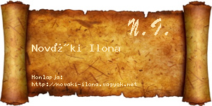 Nováki Ilona névjegykártya